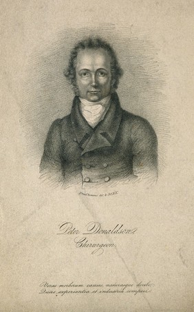 Peter Donaldson. Stipple engraving by J. F. E. Prud'homme, 1821, after himself.