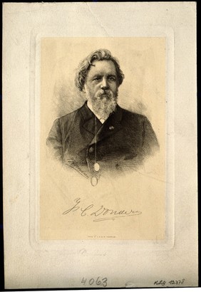 Frans Cornelius Donders. Etching by J.P. Arendzen, 1890.