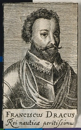 Sir Francis Drake. Line engraving, 1688.