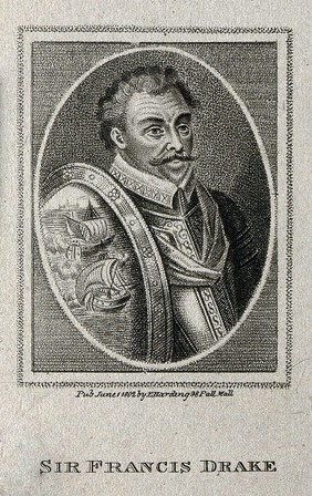 Sir Francis Drake. Stipple engraving, 1802.