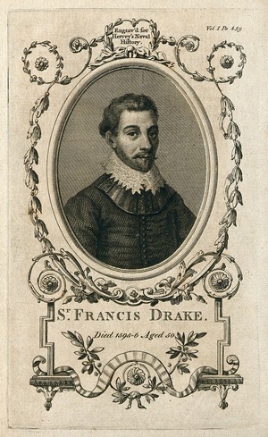 view Sir Francis Drake. Line engraving, 1780.
