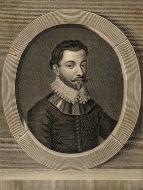 Sir Francis Drake. Line engraving.