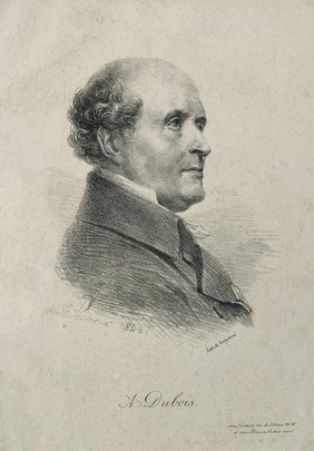 Antoine, Baron Dubois. Lithograph by A. Devéria, 1823, after F. P. S. Gérard, 1803.