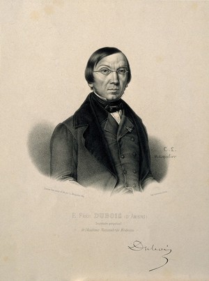 view E. Frédéric Dubois d'Amiens. Lithograph by C. L. Masquelier, 1849.