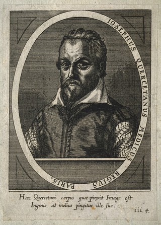 Joseph Duchesne [Quercetanus]. Line engraving by C. Ammon, 1652.
