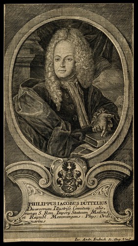 Philip Jacob Duettel. Line engraving by J.A. Fridrich, 1722.