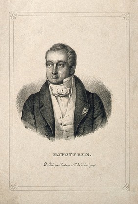 Guillaume, Baron Dupuytren. Lithograph by [W. C. C. van L.].