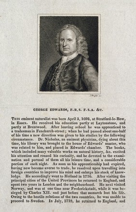 George Edwards. Stipple engraving by T. Wright after B. Dandridge.