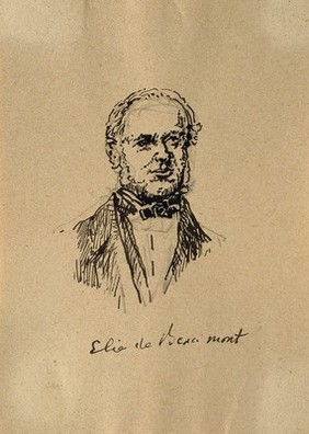 Jean-Baptiste-Armand-Louis-Léonce Elie de Beaumont. Pen drawing.