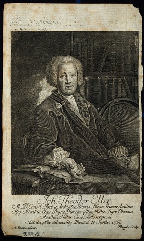 Johann Theodor Eller. Line engraving by J.F. Kauke after A. Pesne.