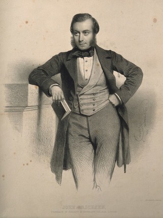 Sir John Eric Erichsen. Lithograph by C. Baugniet, 1853.