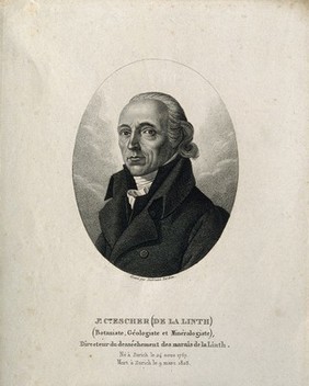 Jean Conrad Escher de la Linth. Stipple engraving by A. Tardieu.