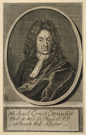 Michael Ernst Ettmüller. Line engraving.