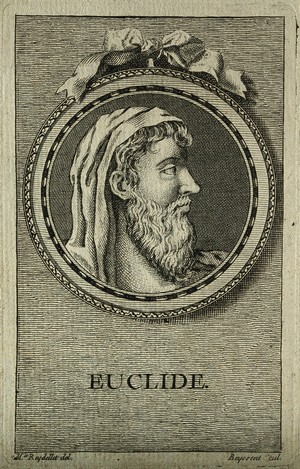 view Euclid. Line engraving by Beyssent after Mlle. Cl. Reydellet.