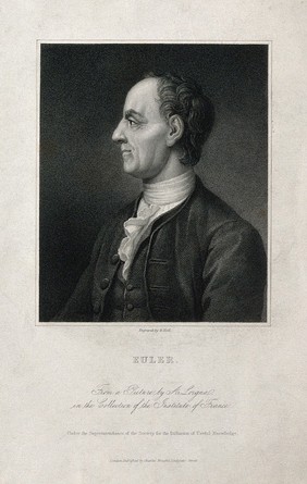 Leonhard Euler. Stipple engraving by B. Holl after A. Lorgno.