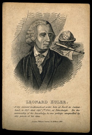 view Leonhard Euler. Stipple engraving.