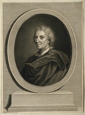 John Evelyn. Line engraving by F. Bartolozzi, 1776, after himself.