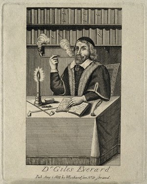 view Gilles Everaerts. Line engraving, 1800.