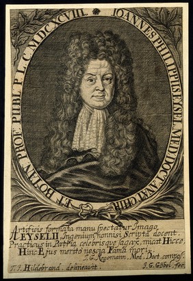 Johann Philipp Eysel. Line engraving by J.G. Göbel after T. J. Hildebrand(t).