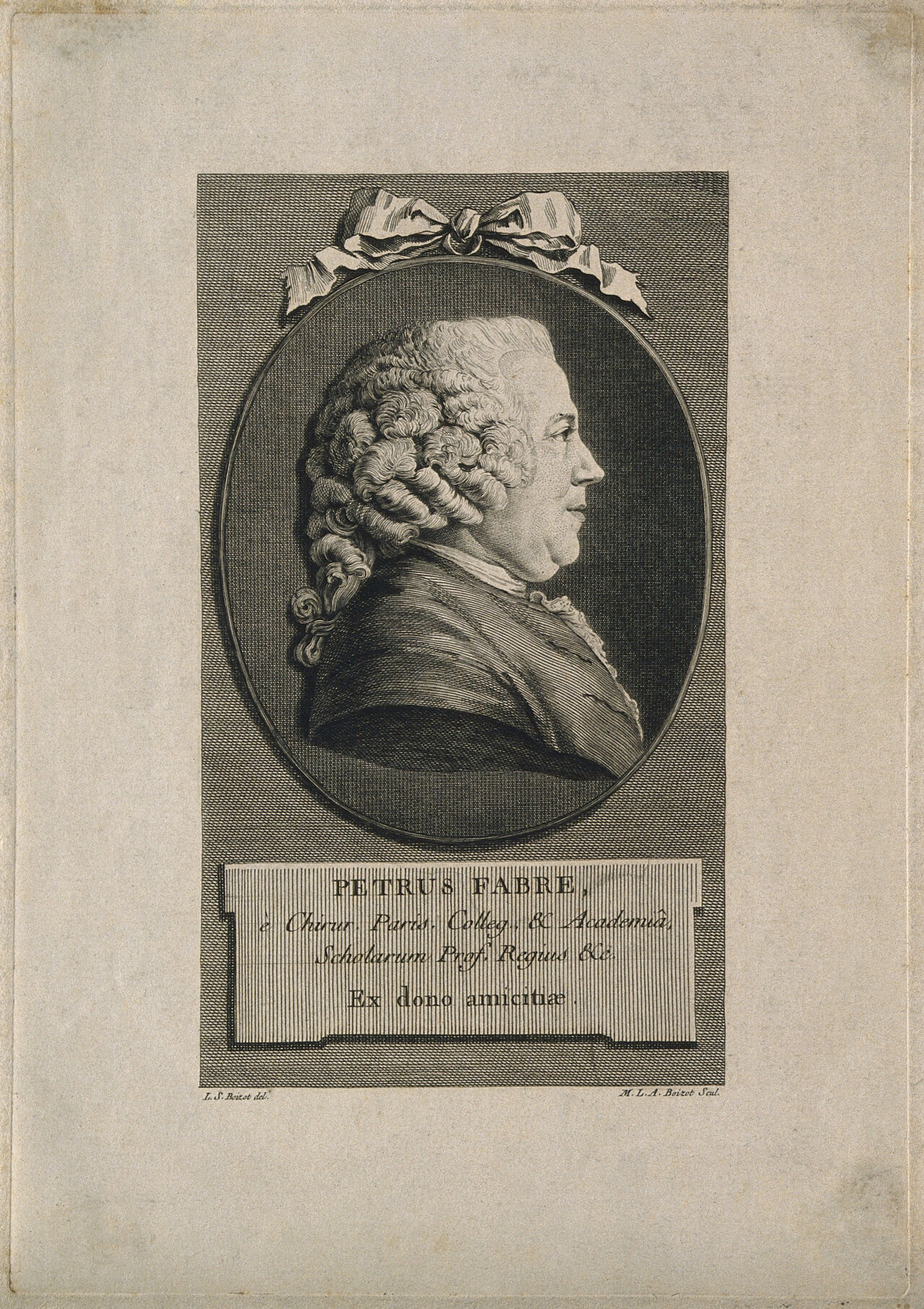 Pierre Fabre. Line engraving by M. L. A. Boizot after L. S. Boizot., by Louis-Simon Boizot