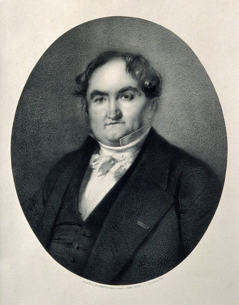 Jean Pierre Falret. Lithograph by F. Dufourmantelle after A. Gautier., by Amand Gautier