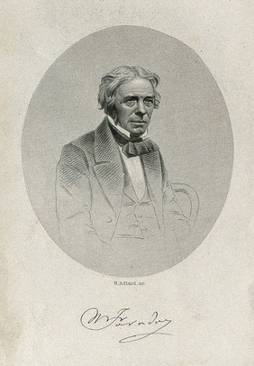 Michael Faraday. Stipple engraving by H. Adlard.