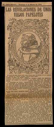 Augustin Farfán. process print, 1914, after a woodcut, and letterpress.