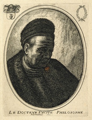 Johannes Faust. Etching after Rembrandt.