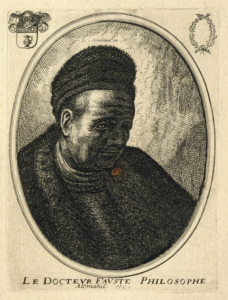 Johannes Faust. Etching after Rembrandt., by Rembrandt