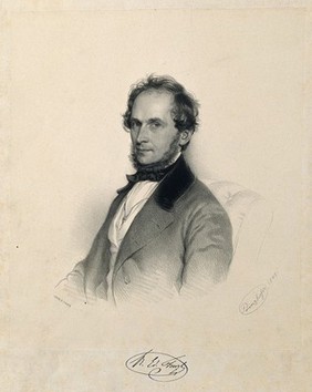 Eduard Fenzl. Lithograph by A. Prinzhofer, 1849.