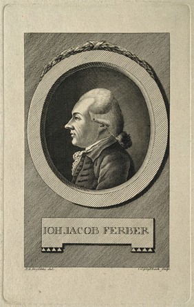 Johann Jacob Ferber. Line engraving by C. C. Glassbach after F. G. Groschke.