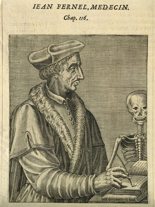Jean Fernel. Line engraving after N. de Larmessin.