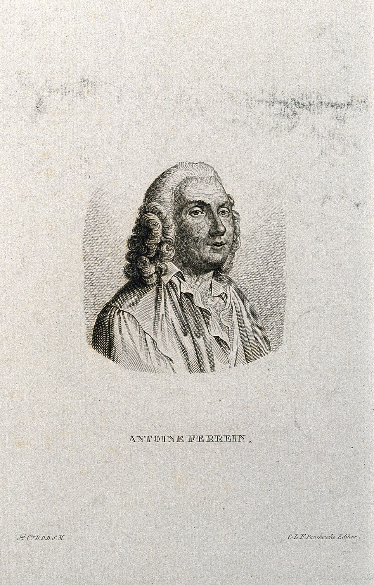 Antoine Ferrein. Stipple engraving by A. Tardieu after J. B. Pigalle., by Jean-Baptiste Pigalle