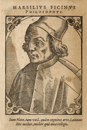 Marsilius Ficinus. Woodcut by T. Stimmer.