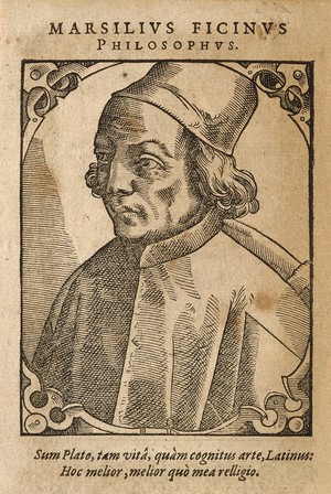 view Marsilius Ficinus. Woodcut by T. Stimmer.