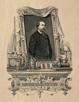 view Guillaume-Louis Figuier. Wood engraving by J.B.C. Carbonneau after H. Catenacci.