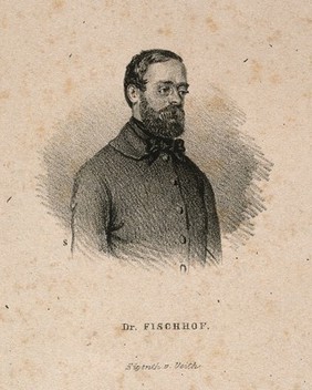 Adolf Fischhof. Lithograph by S.