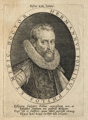 Hermann Follinus. Line engraving.