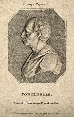 view Bernard le Bovier de Fontanelle. Stipple engraving by J. Condé, 1793.