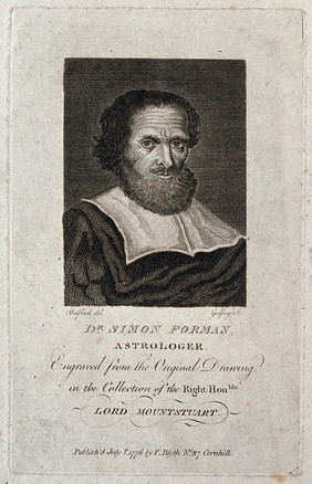 Simon Forman. Line engraving by R. Godfrey, 1776, after J. Bulfinch.