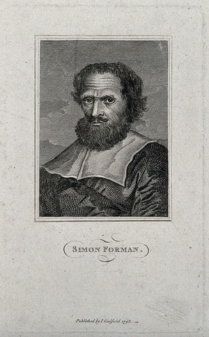 view Simon Forman. Line engraving, 1793.