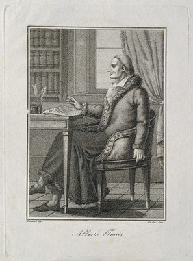 Alberto Fortis. Stipple engraving by G. Rados after A. Bramati.