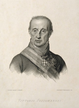 Vittorio Fossombroni. Lithograph by F. Vendramini after P. Ermini.