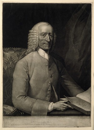 view John Fothergill. Mezzotint by V. Green, 1781, after G. Stuart.