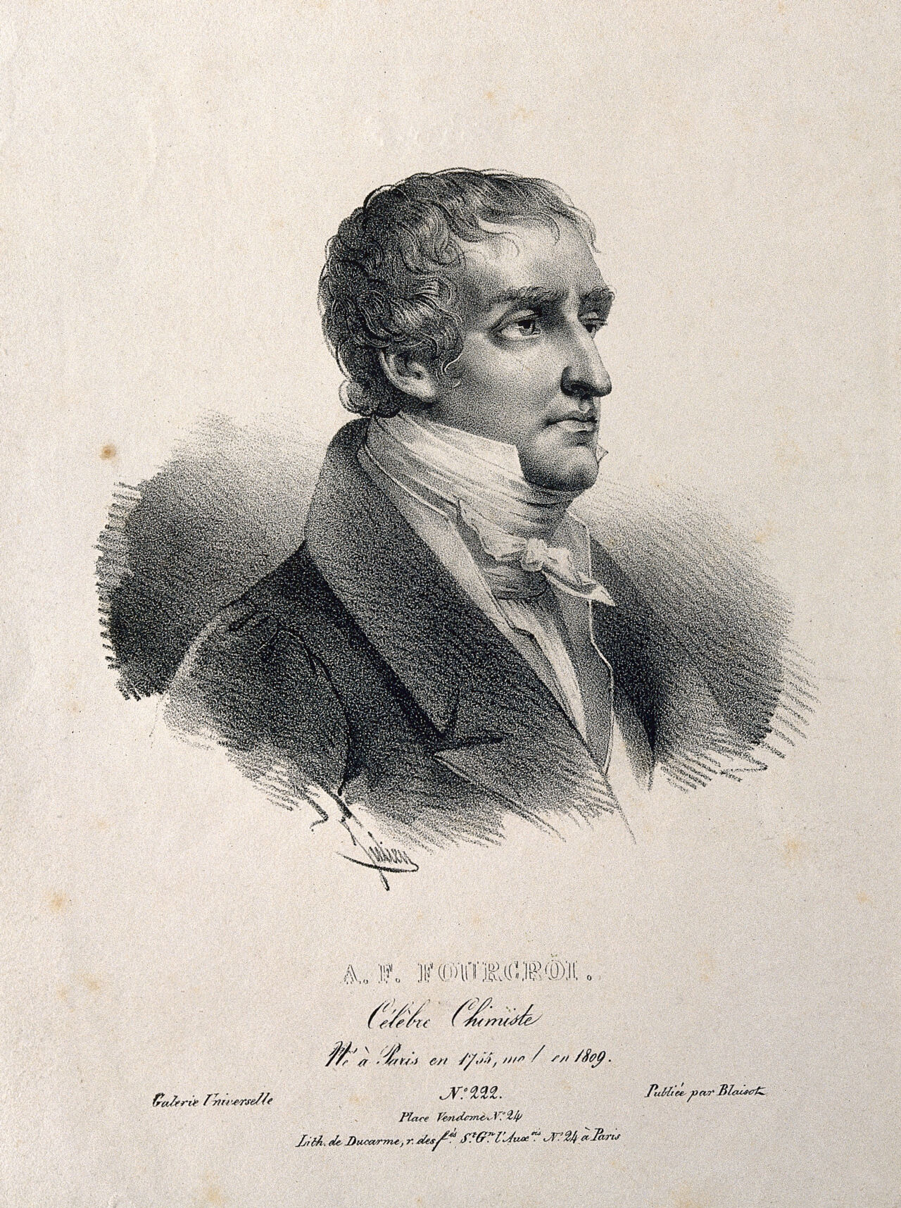 Comte Antoine François de Fourcroy. Lithograph by B.-R. Julien, 1827., 1827, by Bernard-Romain Julien