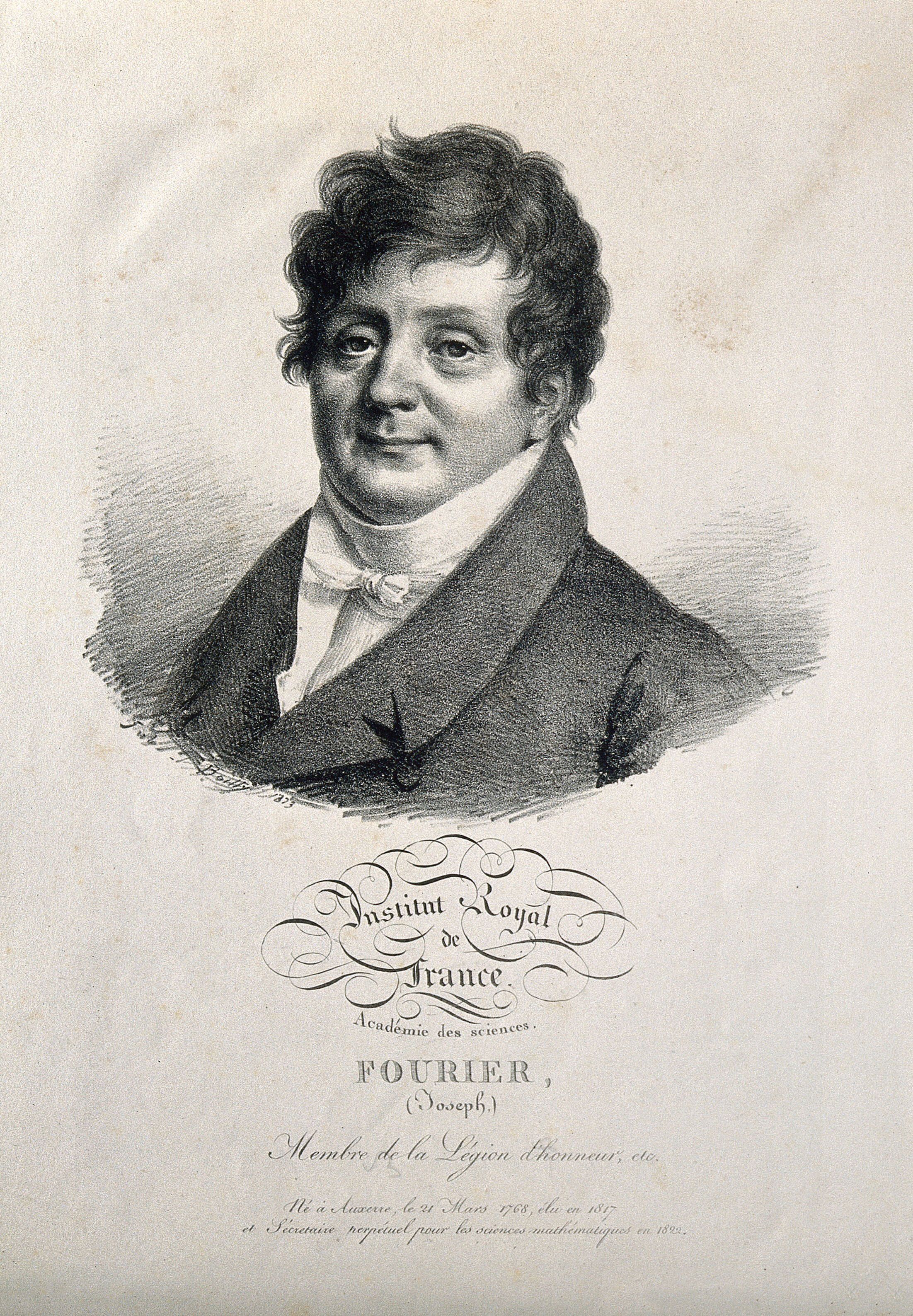 JeanBaptisteJoseph Fourier. Lithograph by J. Boilly