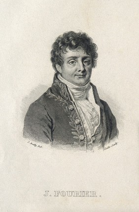 Jean-Baptiste-Joseph Fourier. Line engraving by A.F.B. Geille after J. Boilly.