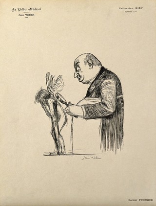 Alfred Fournier. Reproduction of drawing by J. Veber.