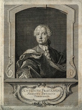 Antonio Fracassini. Line engraving by G. L. Crusius, 1757.