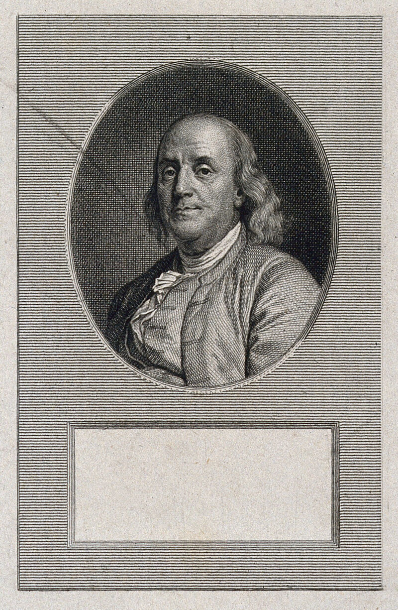 Benjamin Franklin. Engraving after J. S. Duplessis, 1778., 1778, by Joseph-Siffred Duplessis